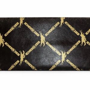 Vtg Longchamp slim leather long wallet